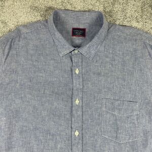 Untuckit Button Up Shirt Mens 3XL Linen Wrinkle Resistant Blue Vacation XXXL